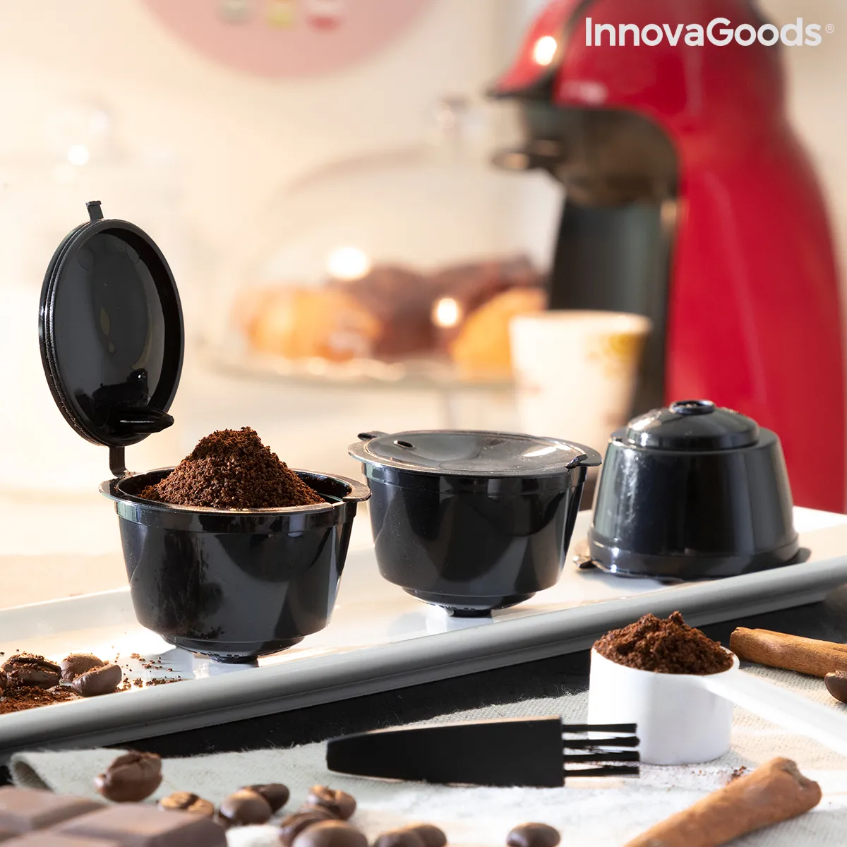 Innovagoods Set mit 3 wiederverwendbaren Kaffeekapseln Redol InnovaGoods