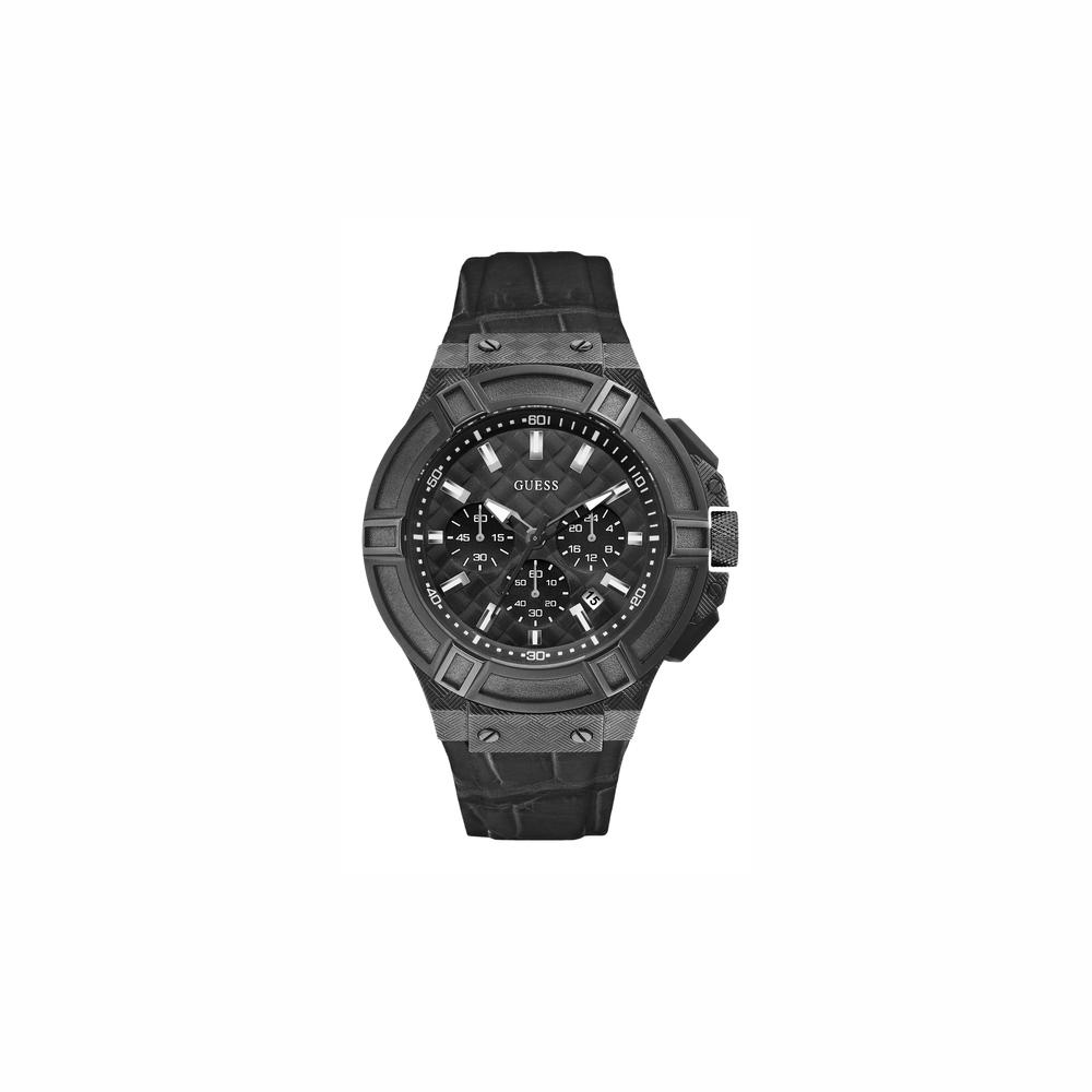 Guess Herrenuhr W0408G1 ( 45 mm) Armbanduhr Uhr Schwarz