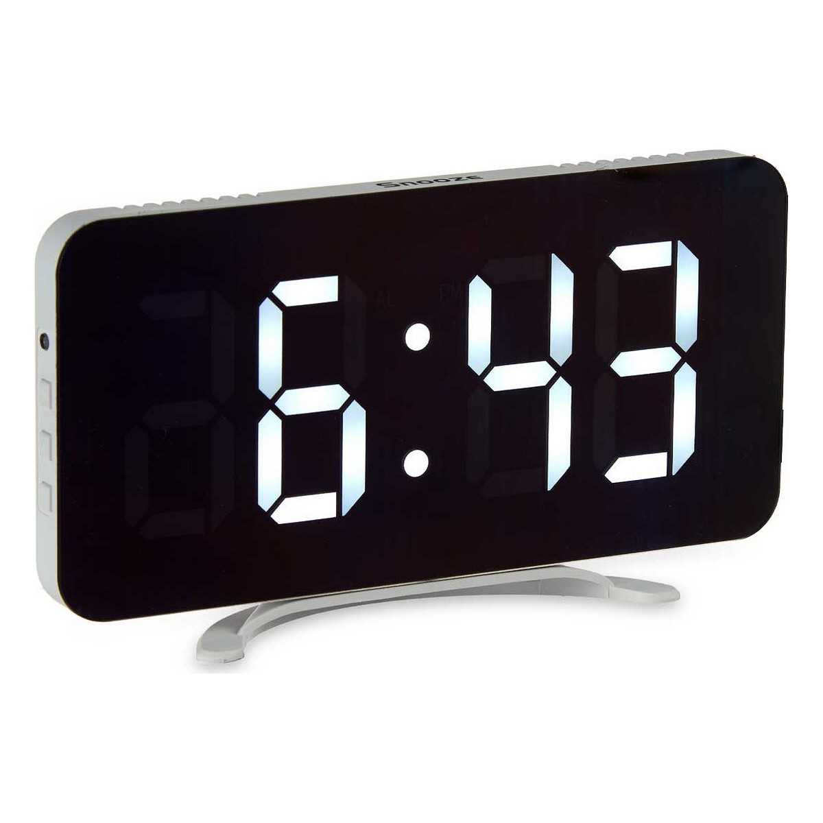 Digitale Desktop-Uhr Spiegel Wei ABS 15,7 x 7,7 x 1,5 cm