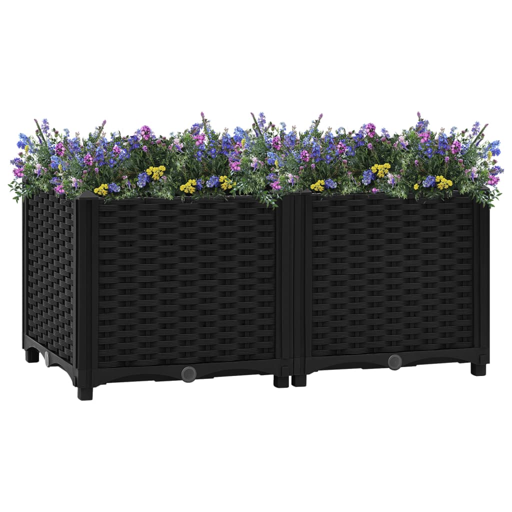 Pflanzk�bel Blumenk�bel Pflanzcontainer Pflanzgef��e 80x40x38 cm Polypropylen Bl