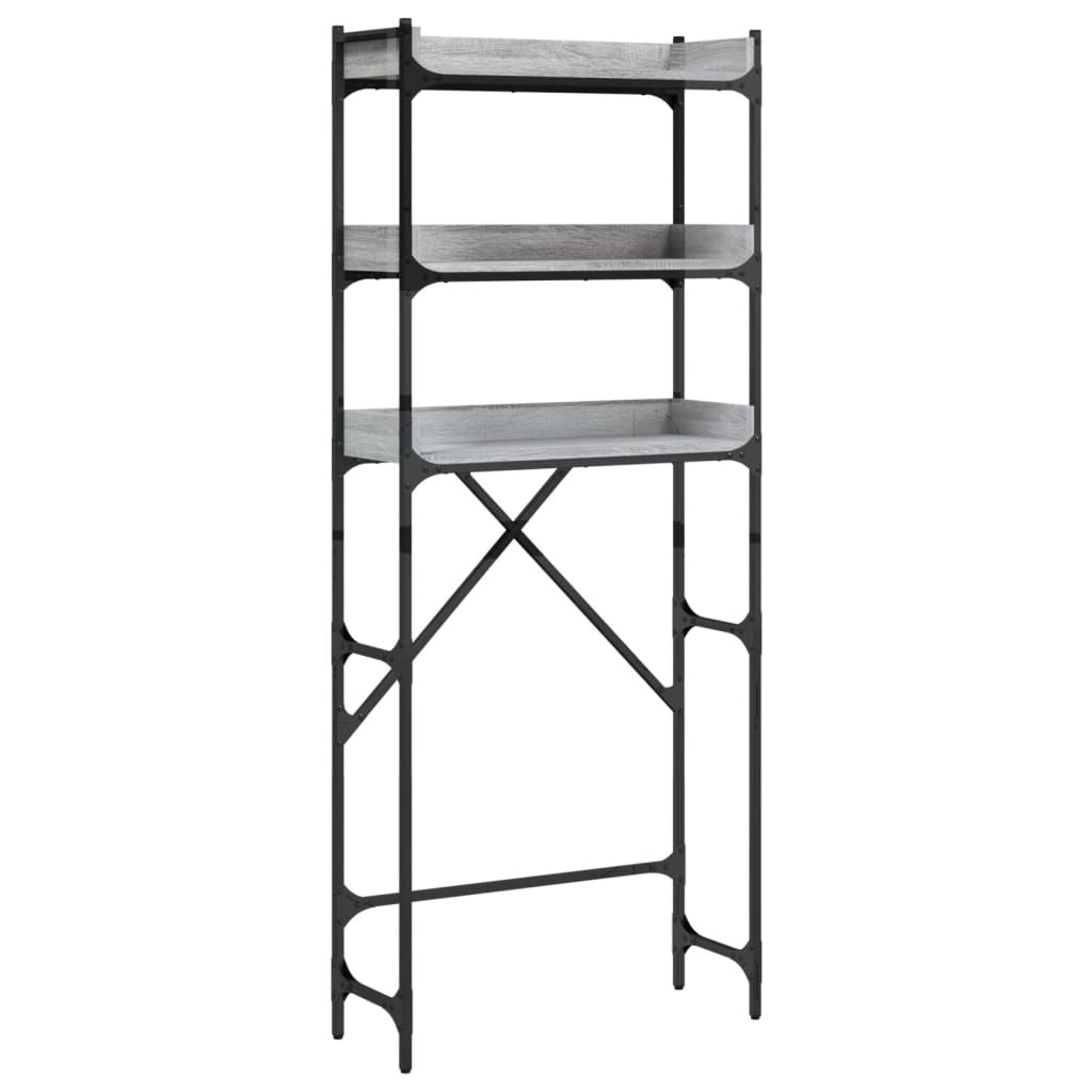 Waschmaschinenregal Grau Sonoma 67x25x163 cm Spanplatte