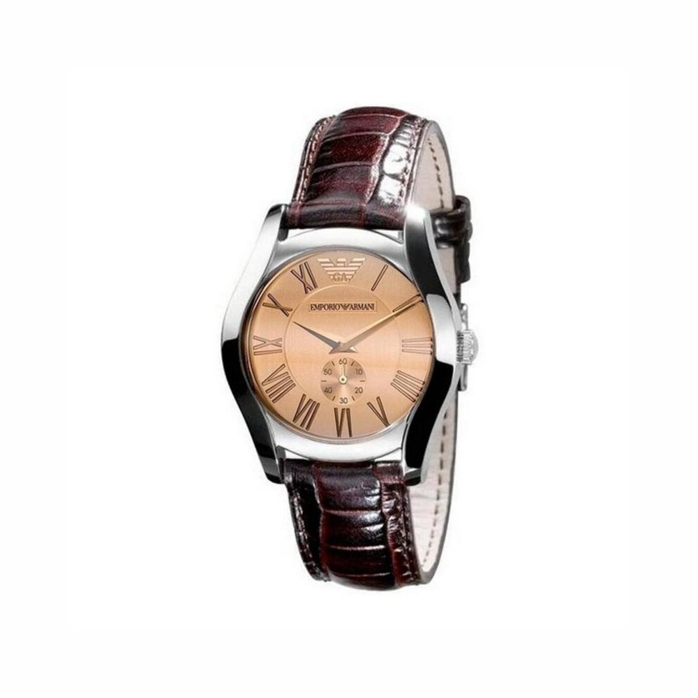 Armani Damenuhr AR0646 (35 mm) Armbanduhr Uhr Braun Lederarmband 