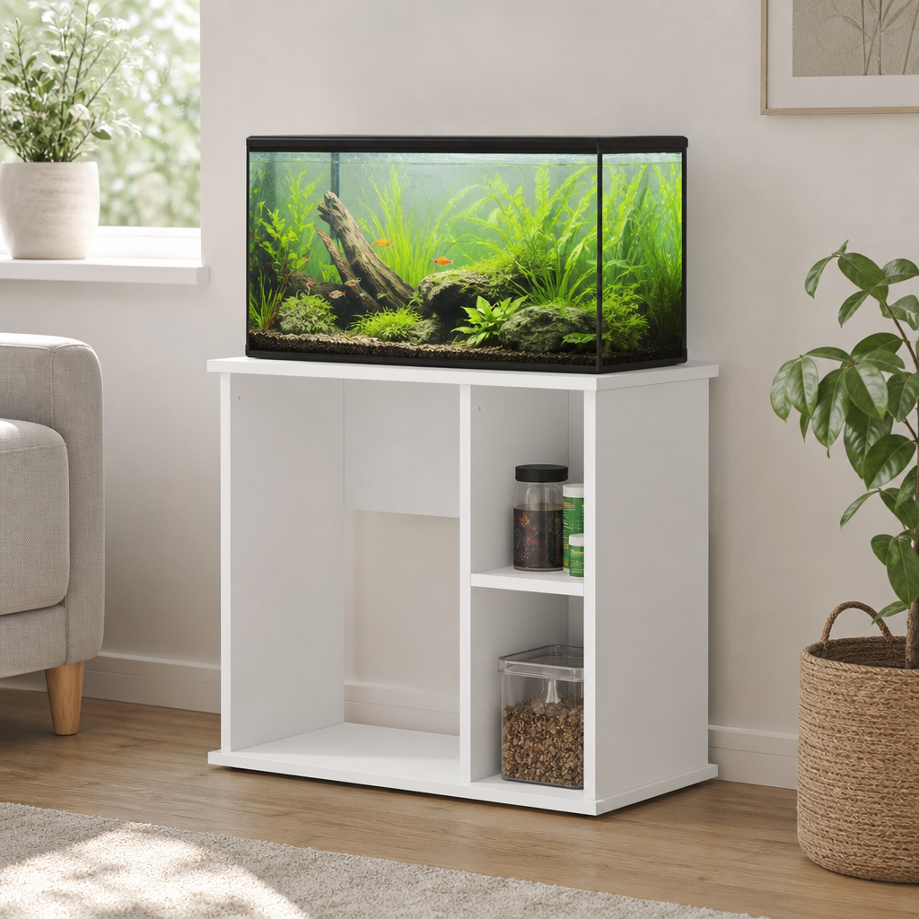 Aquariumständer in Weiß: Ordnung und ein schöner Platz fürs Aquarium