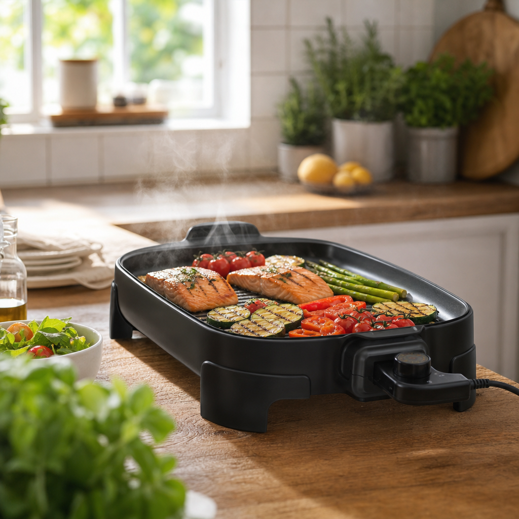 Philips HD6210/90 Grillpfanne: Elektrisch grillen, braten und zubereiten in der Küche