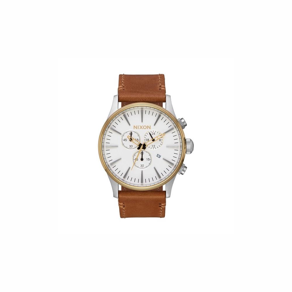Nixon Armbanduhr Herren Leder Uhr A4052548 (42 mm) Quarzuhr Armbanduhr Uhr