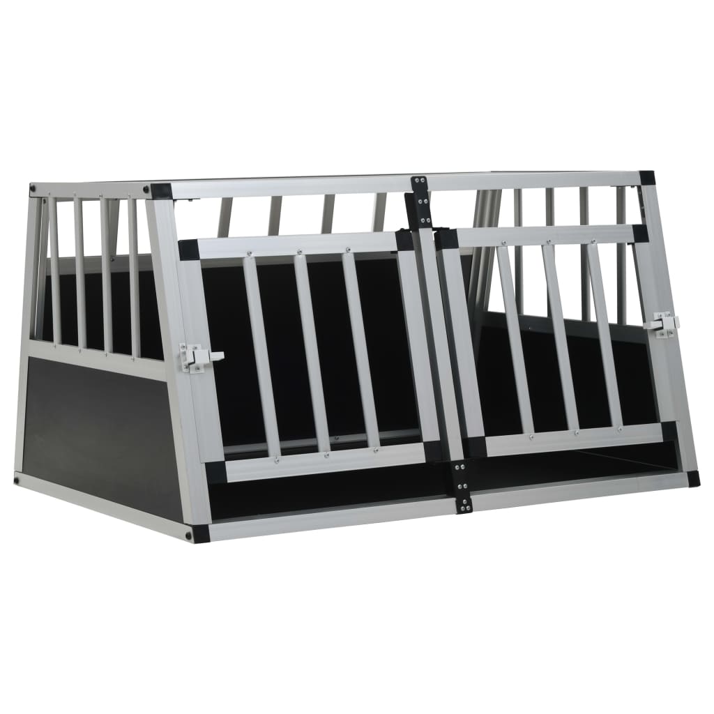 Hundetransportbox Aluminium Doppelt�r 89x69x50 cm f�r sicheres Reisen