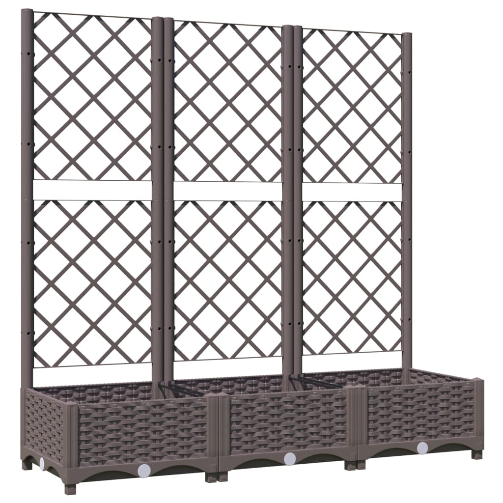 Hochbeet mit Rankgitter aus PP 120x40x121,5 cm f�r Garten Balkon Terrasse