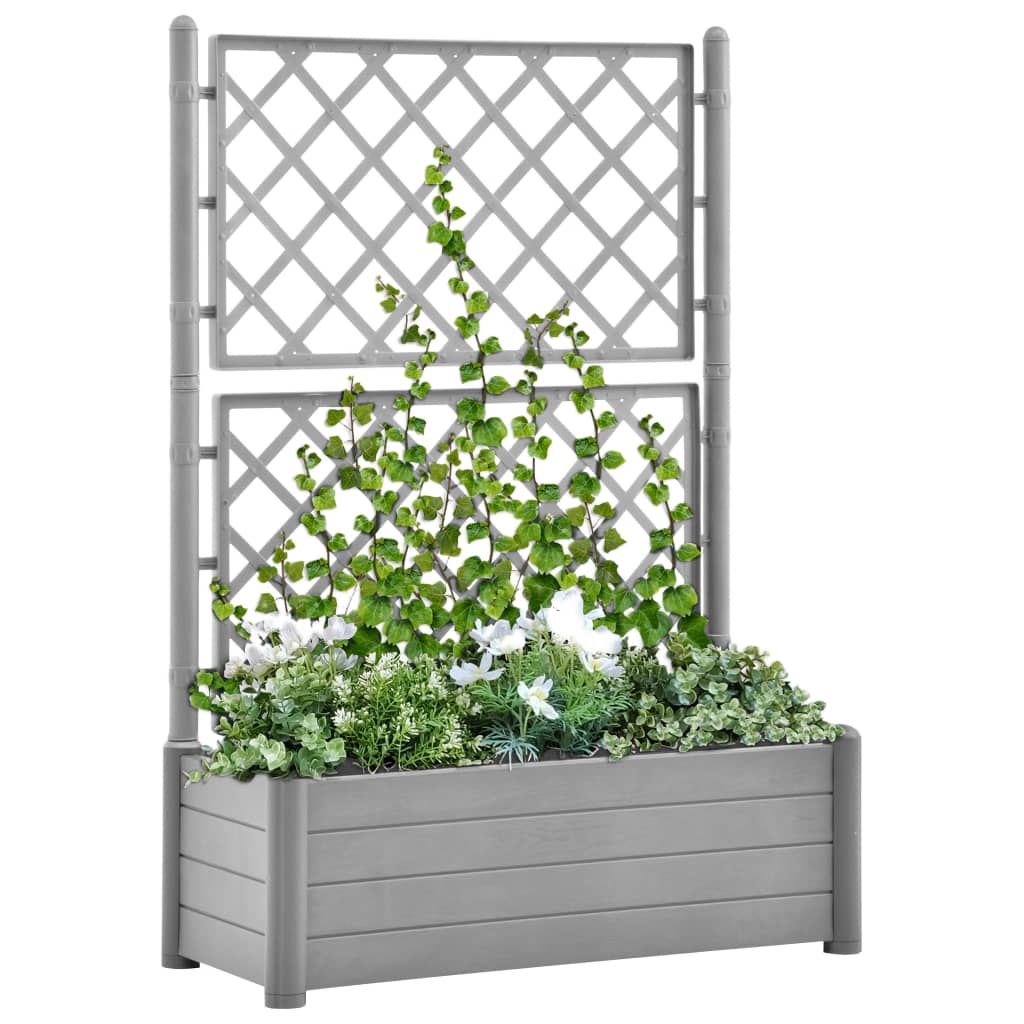 Rankhilfe Blumenk�bel Pflanzk�bel mit Rankgitter Spalier 100x43x142 cm Kunststof