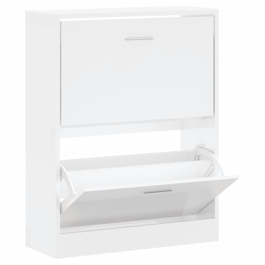 Schuhschrank Hochglanz-Wei� 63x24x81 cm Spanplatte