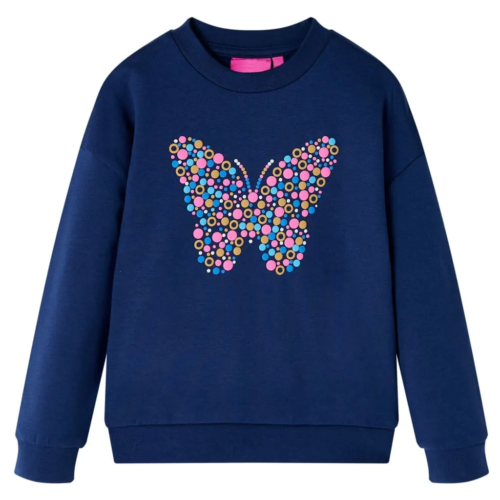 Kinder-Sweatshirt mit Schmetterling-Aufdruck Marineblau 92