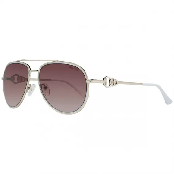 Guess Damensonnenbrille GF0344-32F-56 � 56 mm Pilotenbrille Silber UV400
