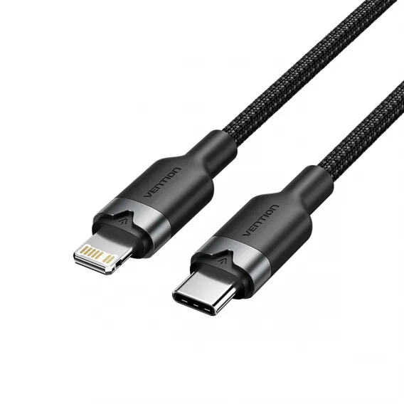 USB auf Lightning Verbindungskabel Vention 3A CABLECABL Schwarz Aluminium