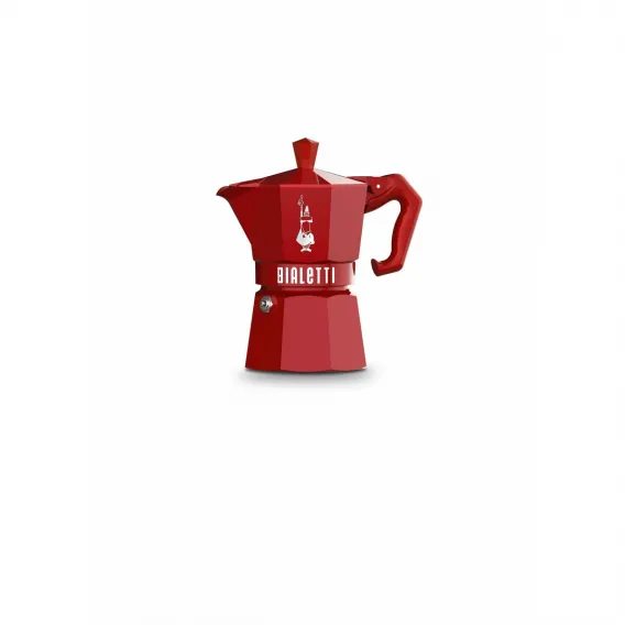 Espressokocher Italienische Kaffeemaschine Bialetti MOKA EXCLUSIVE Rot Aluminium