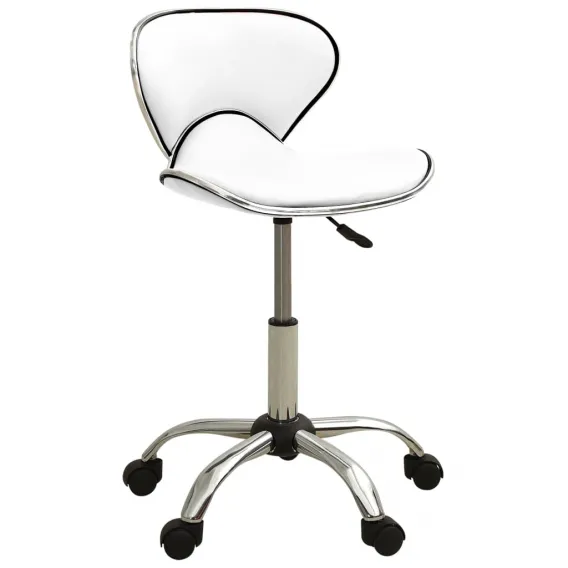 Friseur Rollhocker Wei� Kunstleder