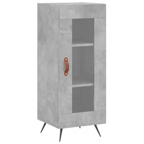 Sideboard Betongrau 34,5x34x90 cm Spanplatte Glas Vitrine
