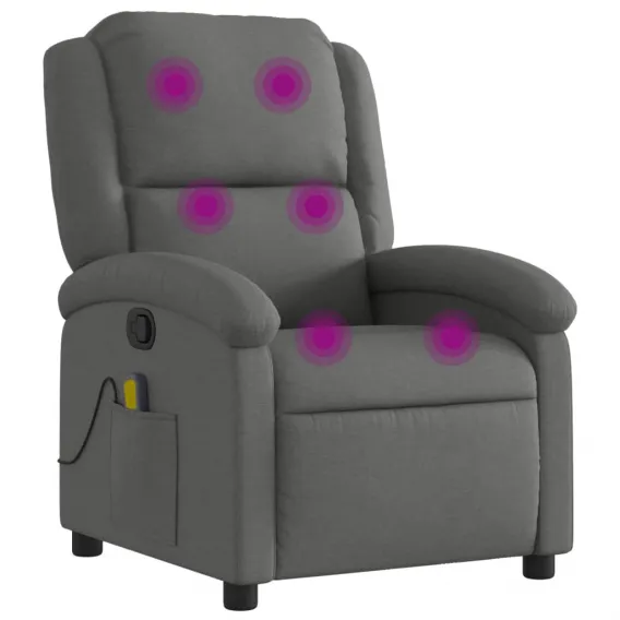 Massage-Relaxsessel Stoff Dunkelgrau