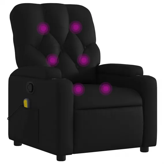 Massage-Relaxsessel Kunstleder Schwarz