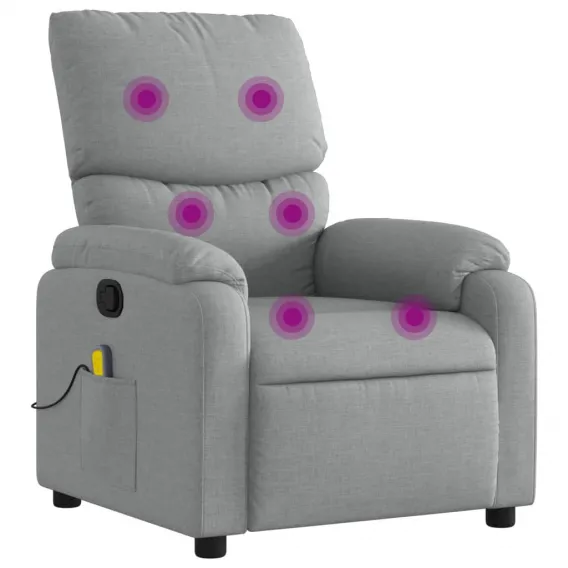 Massage-Relaxsessel hellgrauer Stoff