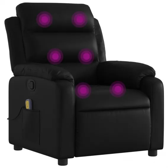 Massage-Relaxsessel Kunstleder Schwarz