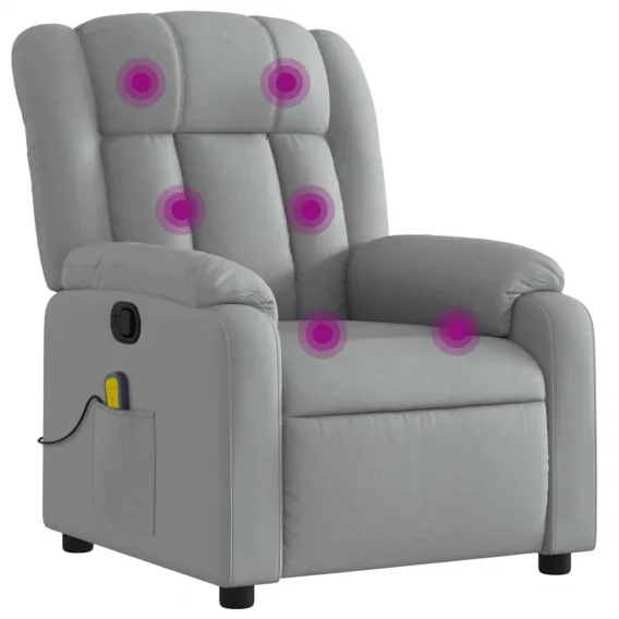 Massage-Relaxsessel hellgrauer Stoff