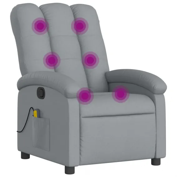 Massage-Relaxsessel hellgrauer Stoff