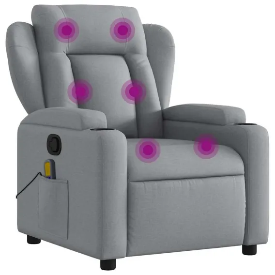 Massage-Relaxsessel hellgrauer Stoff