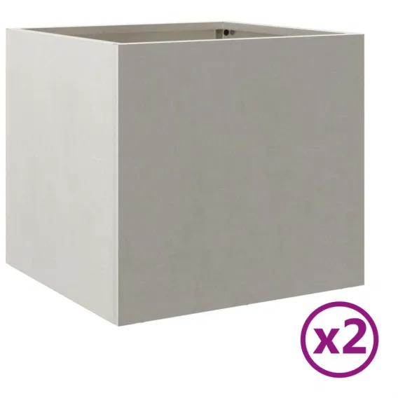 Pflanzk�bel Blumenk�bel Pflanzcontainer Pflanzgef��e 2 Stk. Silbern 32x30x29 cm