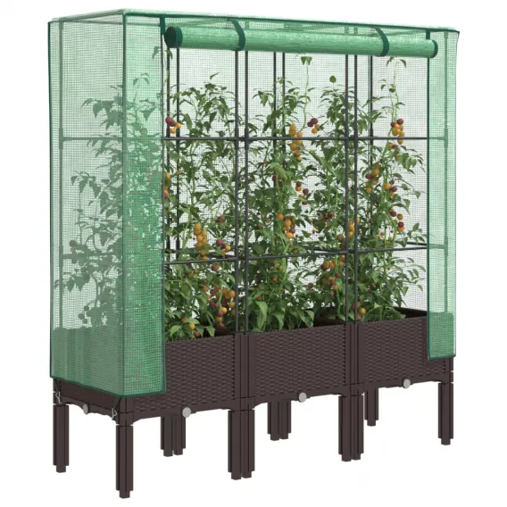 Hochbeet Anzucht Gew�chshaus Aufsatz Rattan-Optik