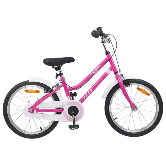 Kinderfahrrad 18 Zoll f�r 5-7 Jahre alt Pink Wei�