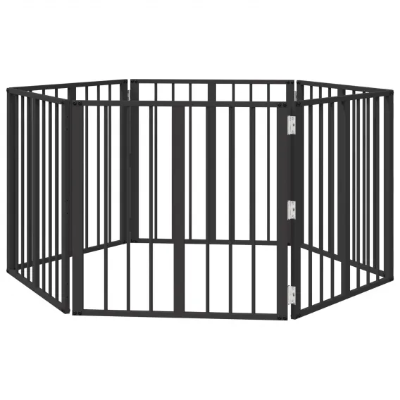 Hunde Absperrgitter Faltbar 6-teiliges Schwarz 60x60 cm Verzinkter Stahl
