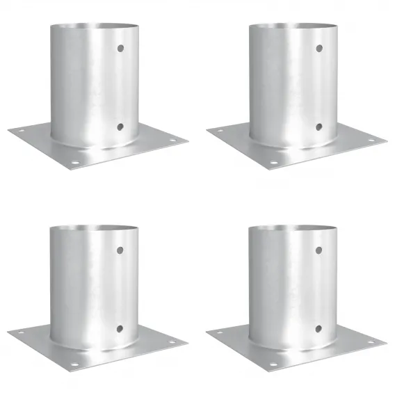 runder Bodenanker 4 pcs Silber 18x18x15 cm Metall
