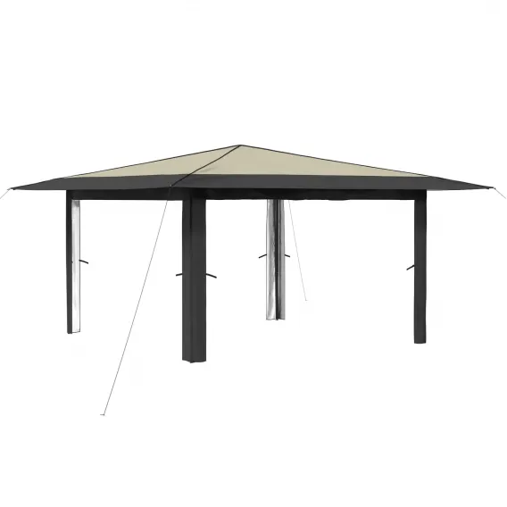 Pavillon ohne Seitenwand 4x4 m Creme und Anthrazit