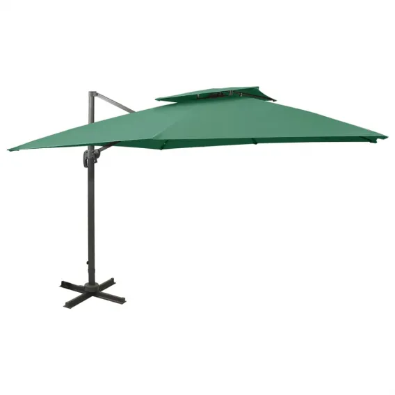 Ampelschirm mit L�ftung 300x300 cm Gr�n