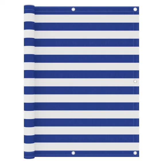 Balkon-Sichtschutz Wei� und Blau 120x300 cm Oxford-Gewebe
