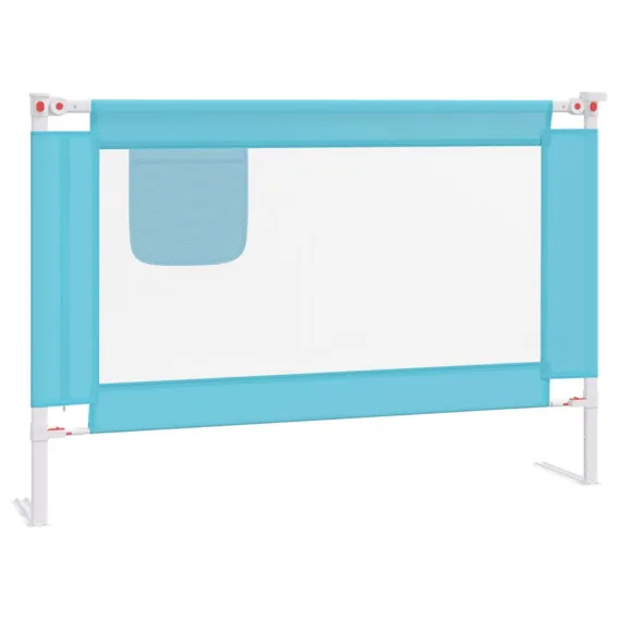 Bettschutzgitter Rausfallschutz Bettgitter Rundum Schutz Blau 100x25 cm Stoff