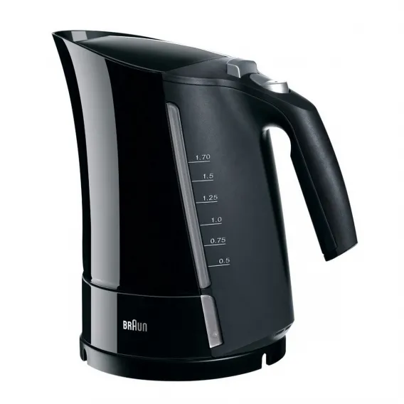 Braun Elektrischer Wasserkocher mit LED-Licht 533631 1,7 L Schwarz Kunststoff Wasserkessel BRAUN Braun 533631 Braun Wasserkocher 1,7 L, elektrischer W