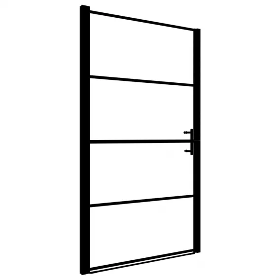 Duscht�r Mattes Hartglas 91x195 cm Schwarz