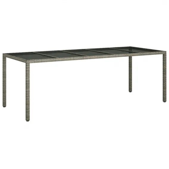 Gartentisch Grau 250x100x75 cm Poly-Rattan