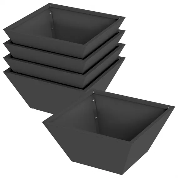 Kunststoff-Pflanzer 5 pcs Schwarz 35x35x15 cm Stahl