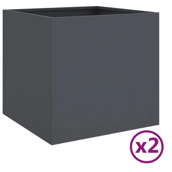 Pflanzk�bel Blumenk�bel Pflanzcontainer Pflanzgef��e 2 Stk. Anthrazit 42x40x39 c