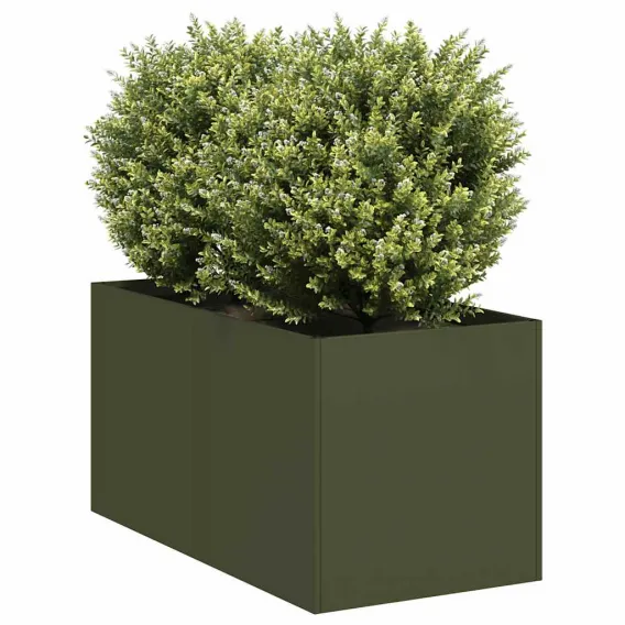 Pflanzk�bel Olivgr�n 40x80x40 cm Kaltgewalzter Stahl