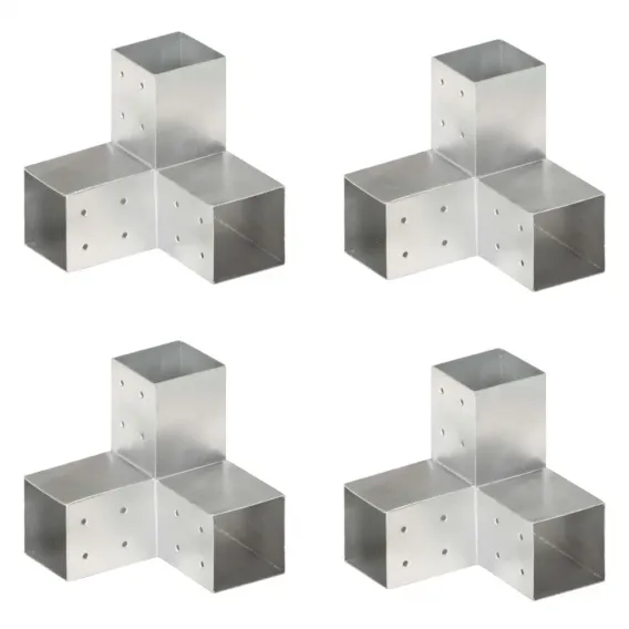 Pfostenverbinder 4 Stk. Y-Form Verzinktes Metall 81x81 mm