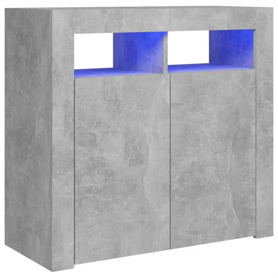 Sideboard mit LED Leuchten Betongrau 80x35x75 cm