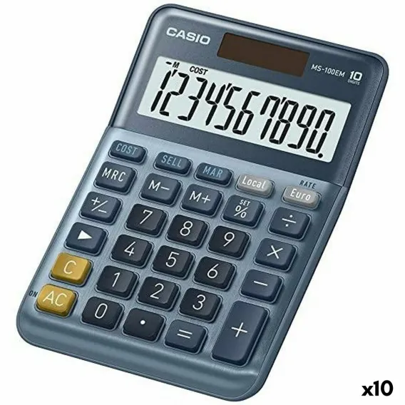 Taschenrechner Casio MS-100EM Blau 10 St�ck