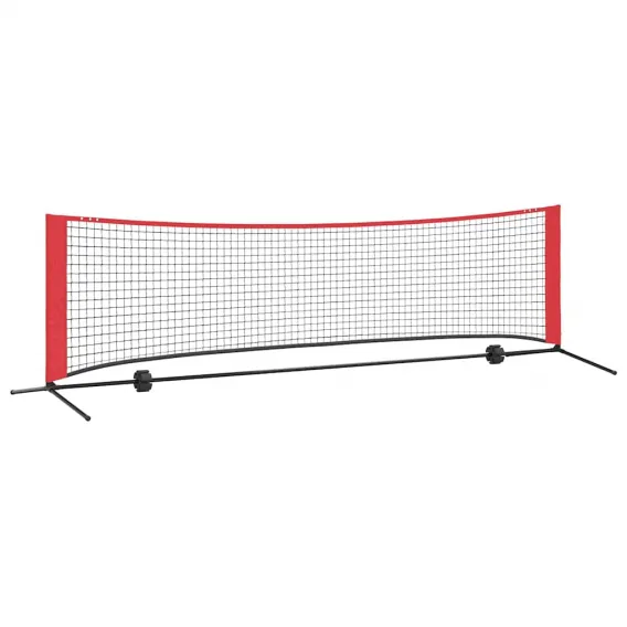Tennisnetz Schwarz und rot 301x90.5x87 cm Polyester mobil