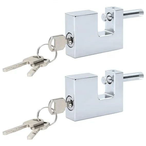 Vorh�ngeschloss 2er Set Silber 7,9x5x1,9 cm Eisen