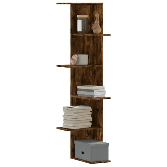 Wand-Eckregal R�uchereiche 36,5x36,5x140 cm Spanplatte