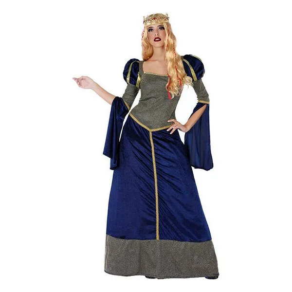 Karnevalskostm Faschingskostm Damen Kleid Mittelalterliche Knigin Kleid blau