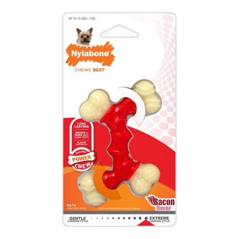 Nylabone Beiring fr Hunde Extreme Chew Double Bacon Gre M Nylon Thermoplastischer Kunststoff
