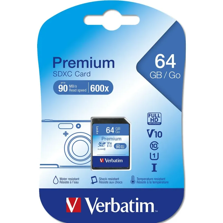Verbatim SD Speicherkarte PREMIUM SDXC C10/U1 64 GB 2 g